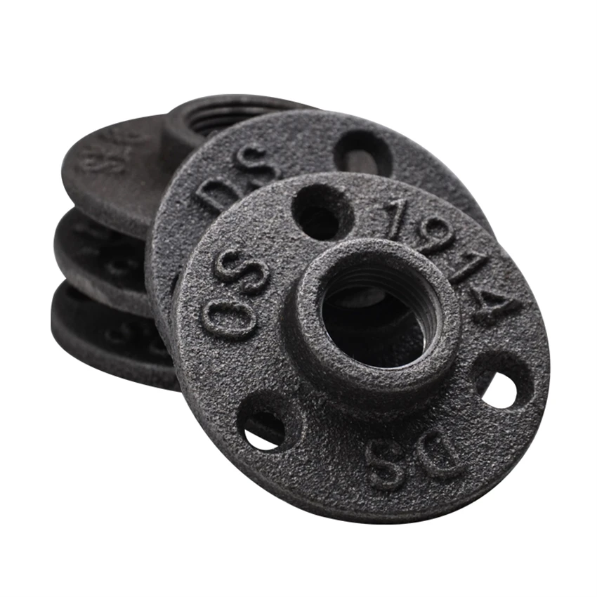 10pcs DN20 Iron Pipe Fittings Wall Mount Floor Antique Flange Hardware Tool Cast Flanges |