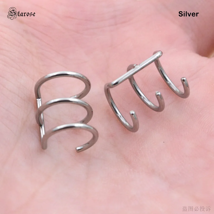 Starose 2 шт. не проколотые серьги-клипсы для ушей поддельные пирсинг Спираль Oreja