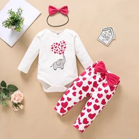 baby girl clothes 0 18m infant girls set springfall long sleeve outfits cute cartoon print sets 3pcs tops pants headband suit