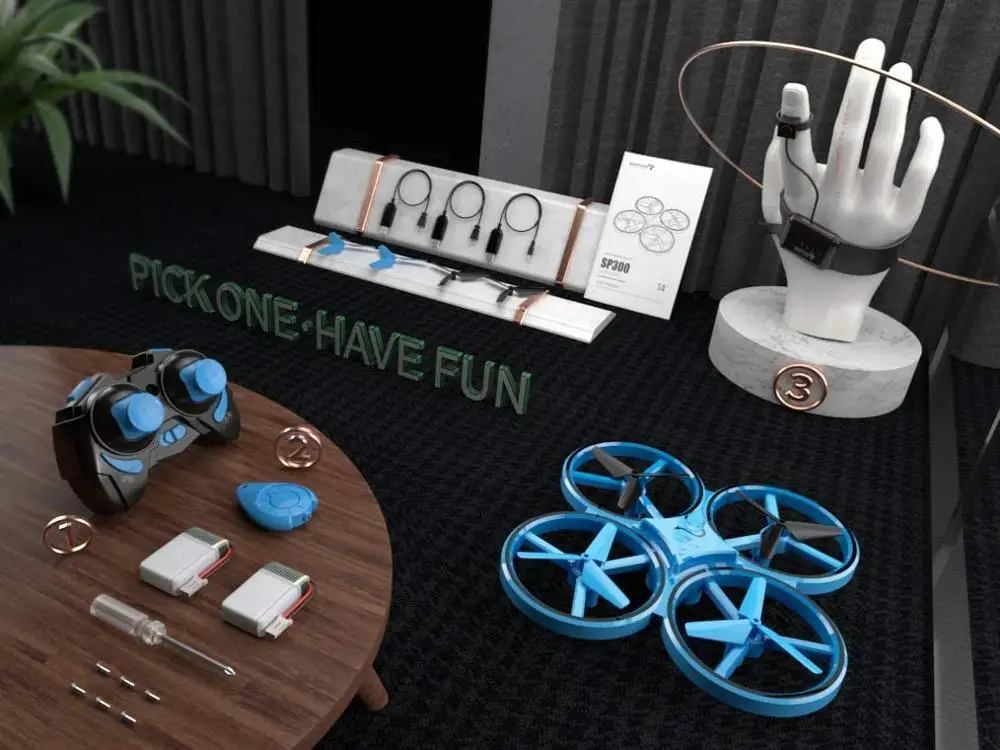 миниатюрный дрон snaptain sp300 с ручным