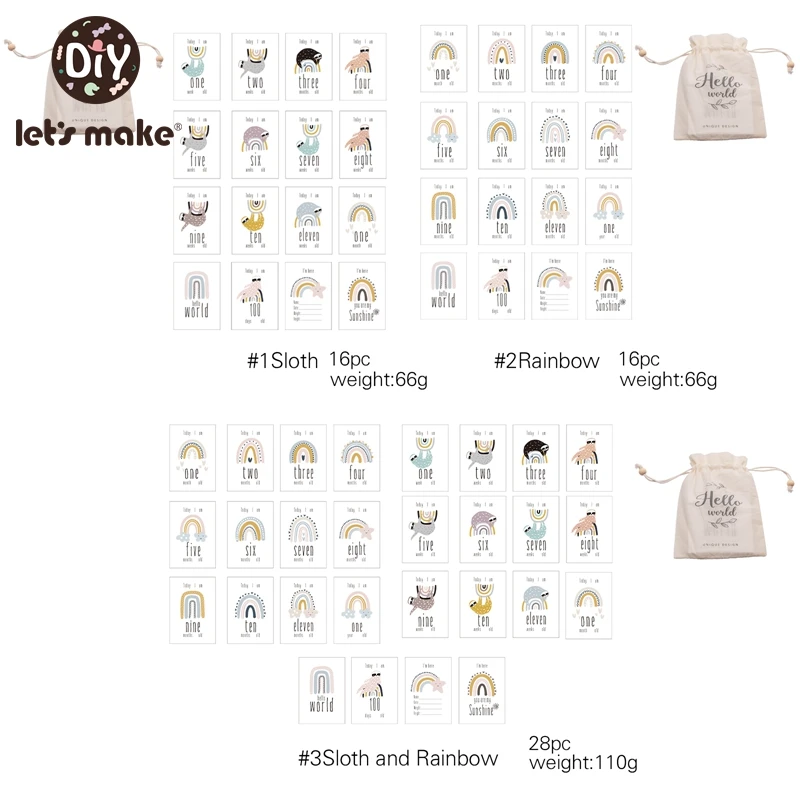 Let's Make 1set Baby Milestone Block Baby Photography Milestone Memorial Monthly Newborn Commemorative Card Number Photo