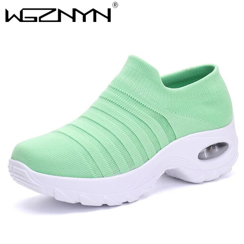 

Женские кроссовки без шнуровки, Вулканизированная плоская подошва, на воздушной подушке, лоферы, прогулочная обувь