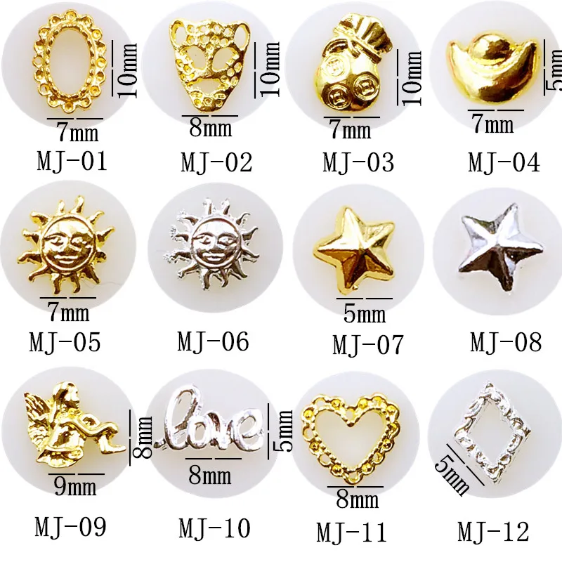 50 шт./лот металлический дизайн ногтей Овальный Тигр Бумажник слитки Солнце