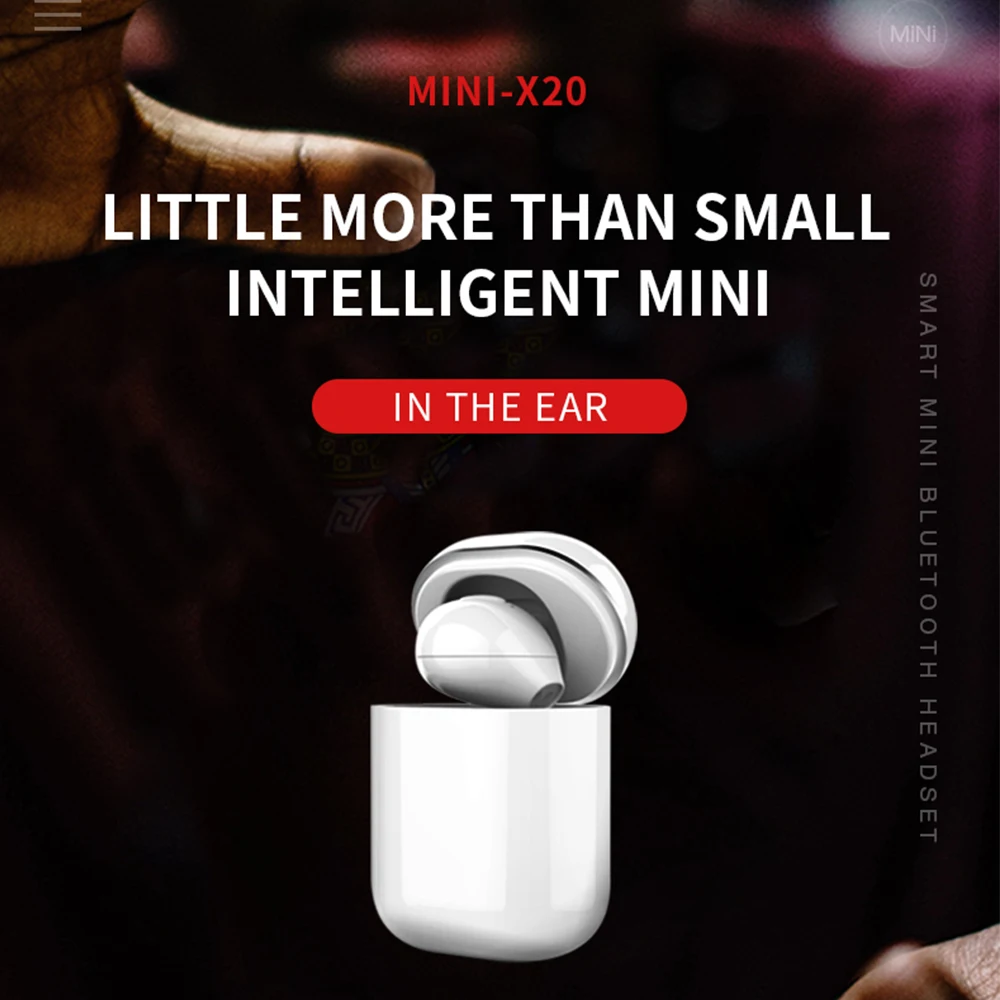 Беспроводные наушники X20 TWS Ultra Mini скрытые маленькие Bluetooth 3 часа воспроизведения