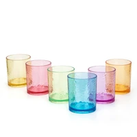 14 ounce acrylic glasses plastic tumblerset of 6 multi hammered stylebpa free