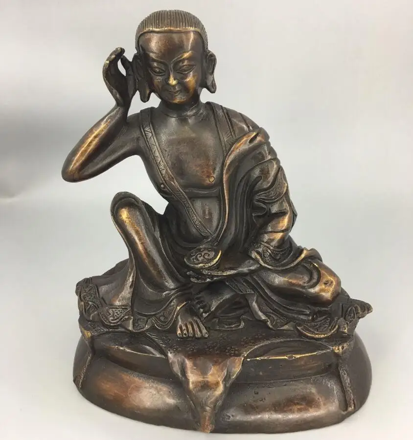 Тибетский буддизм чисто бронзовая статуя Арата миларепа Будда|Статуи и