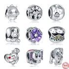 925 стерлингового серебра с изображением слона футболки с надписью i love my цветок в форме собачьей лапы бусины подвески Оригинальные, соответственные Пандоре обаятельные браслеты и браслеты для женщин, модное ювелирное изделие