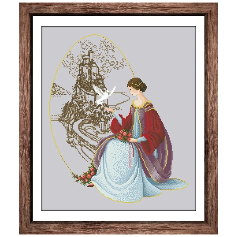 Once upon a time cross stitch kit fairy pattern design 18ct 14ct 11ct silver canvas embroidery DIY needlework