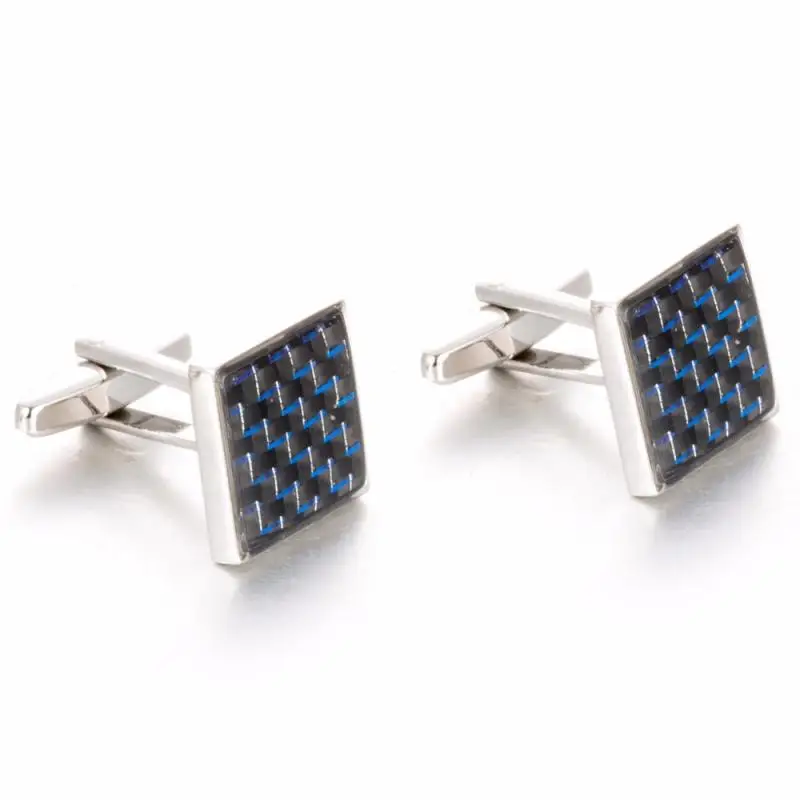 Gemelos Классическая Серебристая Мужская запонка из меди и синего волокна роскошный