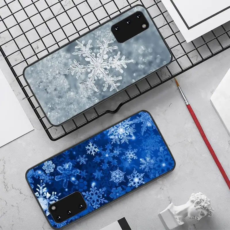 

YNDFCNB Winter Snowflakes Phone Case for Samsung S10 21 20 9 8 plus lite S20 UlTRA 7edge