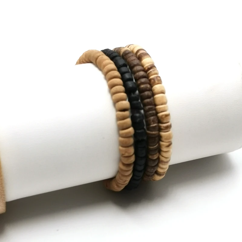 Простой браслет ручной работы из натурального дерева для мужчин и женщин