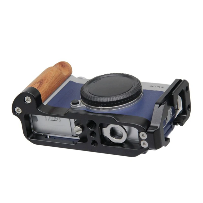 

Quick Release Shaped Plate Holder with Wooden Hand Grip Protective Handle Bracket QR Board for Fuji X-A7 Camera