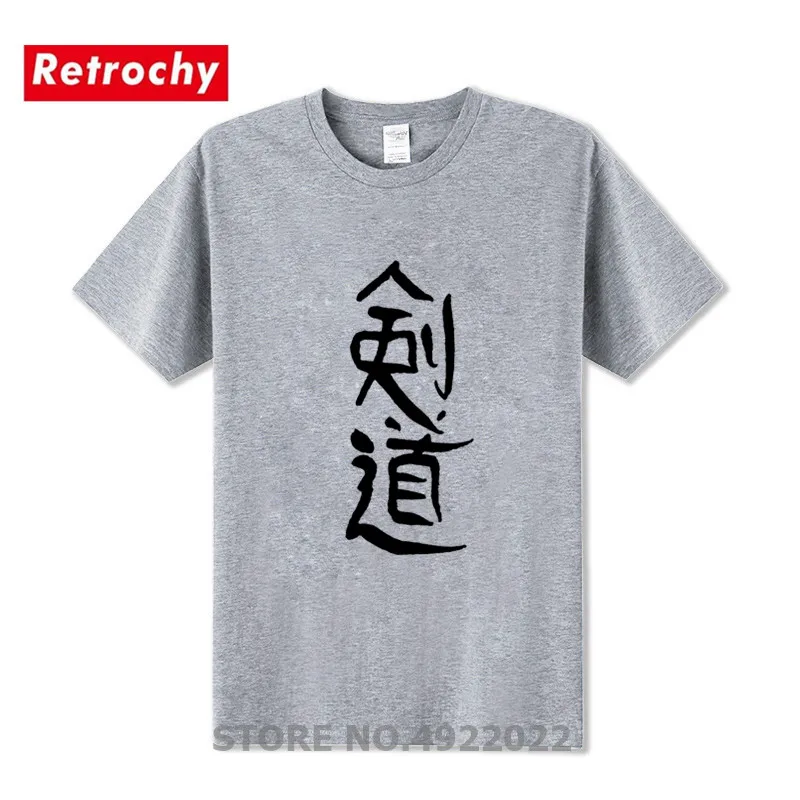 Футболка мужская с японским принтом самурая тенниска Shinobi кэндо каньдзи карате