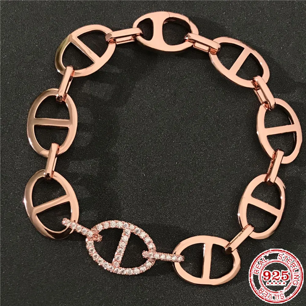 

100% Sterling Silver S925 Ladies Bracelet Classic Rose Gold Jellyfish Bracelet Female Fashion Jewelry Girlfriend Gift