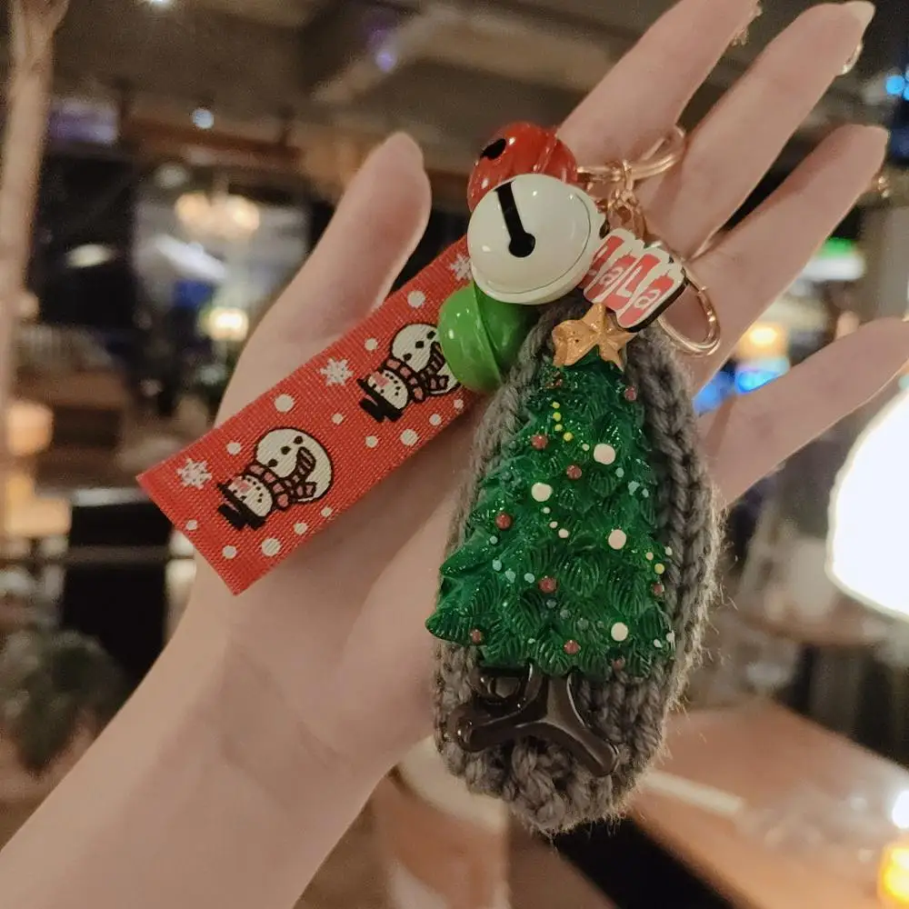 Рождественский зимний подарок брелок для ключей с милым отцом оленем снеговиком