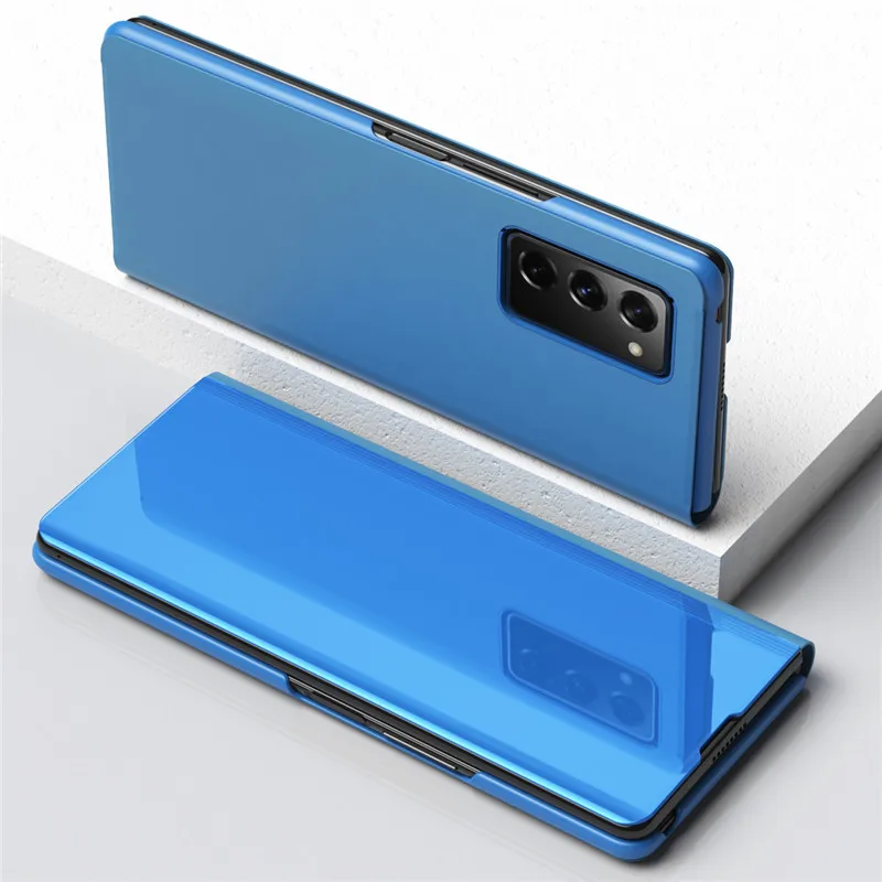 

Зеркальный чехол для Samsung Galaxy Z Fold2, чехол-книжка с тройной подставкой, кожаный чехол для Samsung Galaxy Z Fold 2, чехол для телефона, чехол