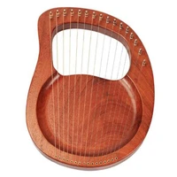 hot ad 16 string wooden lyre harp metal strings mahogany solid wood string instrument with tuning wrench