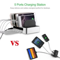 universal 5 ports usb charging station detachable usb desktop charger stand holder fast charger for mobile phone tablet