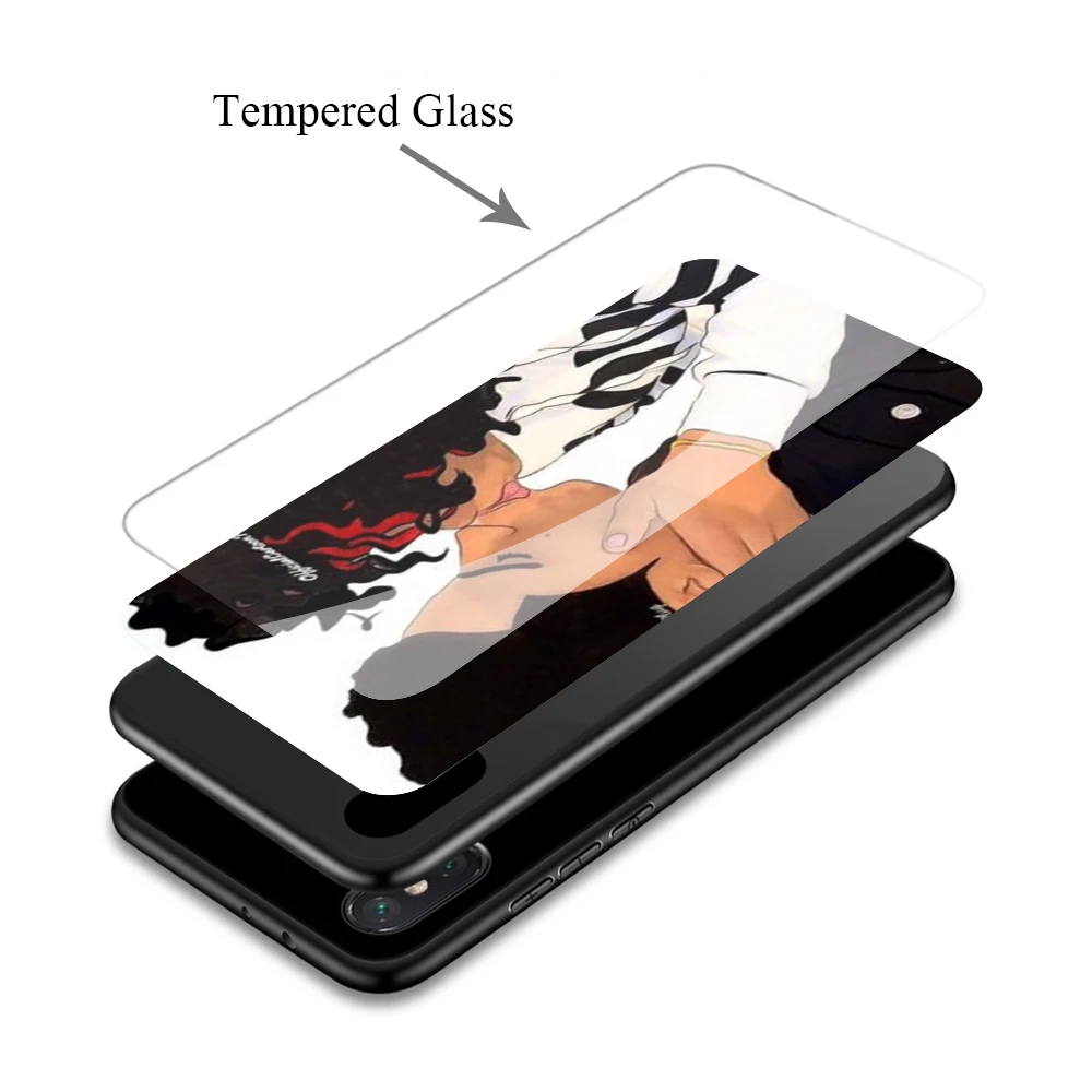 Чехол Lavaza Arte для пар афро целующиеся поцелуи из закаленного стекла мягкий чехол