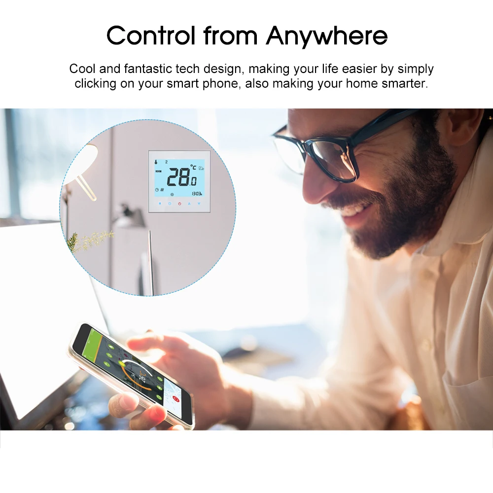 Термостат для водяного/газового котла Smart WiFi цифровой контроль температуры ler