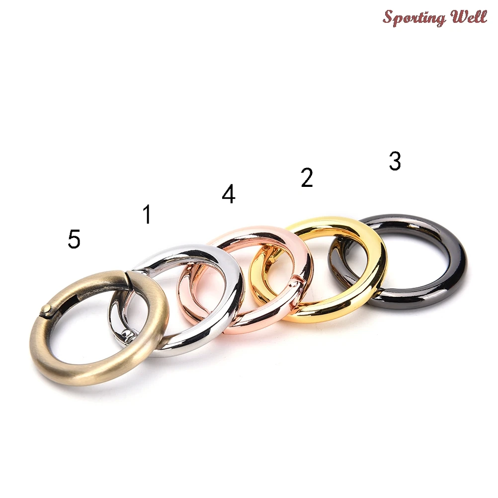

1 PCS 28mm Spring O Ring Bag Hook Round Carabiner Snap Clip Trigger Spring Keyring Buckle O Ring For Bags DIY Bag Accessories