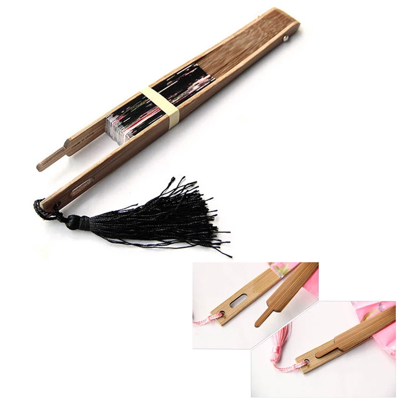 

High Quality Classic Cherry Flower Japanese Blossom Hand Fan Surface Folding Bamboo Round Circle Fan Wedding Party Favors Gift