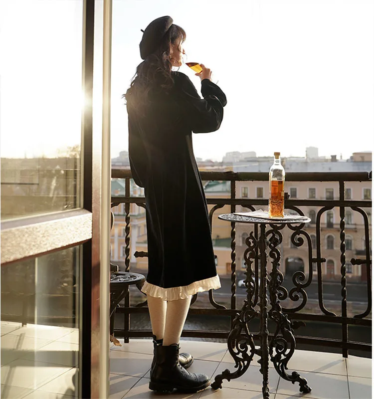 Женское бархатное платье макси с длинным рукавом винтажное вечернее модное