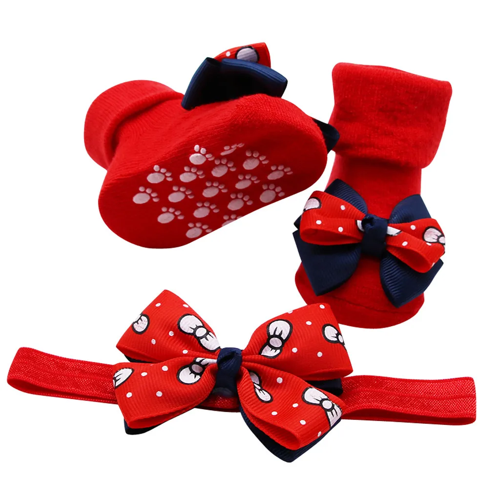 1 шт. детская нескользящая обувь с бантиком и носками|Носки для ног| |