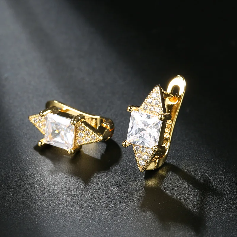 

Fashion Personality Square Cubic Zirconia Earrings Women's Earrings Silver Bridal Wedding Earrings Fashion Jewelry