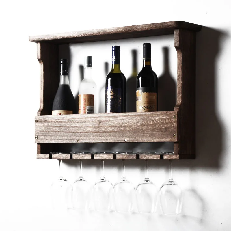 

Винный шкаф из массива дерева, Винная стойка, бокал для красного вина, Женская современная простая настенная декоративная стойка