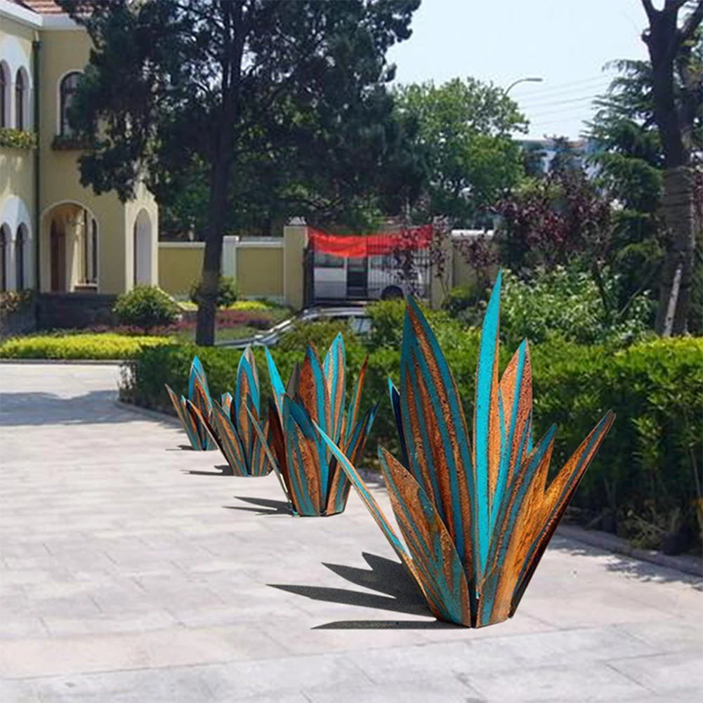 

New Hot Rustic Artificial Tequila Statue for Outdoor Decoration Agave Metal Sculpture Garden Plant Patio Outdoor Decor