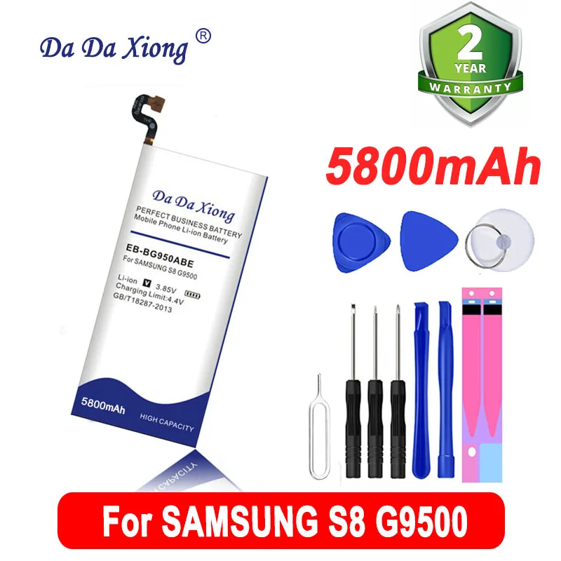 dadaxiong 5800mah eb bg950abe eb bg955aba for samsung galaxy s8 sm g9508 g9508 g9550 g955fa g950u sm g g9500 cell phone battery free global shipping