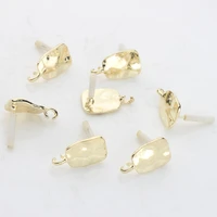 6pcslot zinc alloy stud earrings gold trapezoidal base earrings connectors for diy earrings jewelry making finding accessories