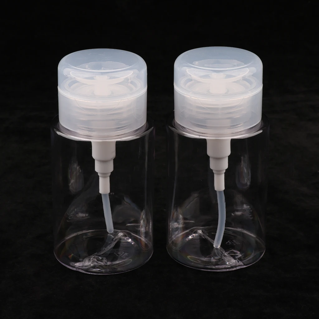

Pack of 2 Cosmetic Pump Dispenser Vial Container Jar Clear Bottle For Cleansing Oil Water Toner, 100ml 150ml