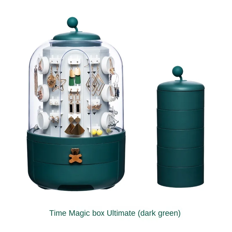

High-End Fashion Jewelry Earrings Storage Rack Can Rotate The Large-Capacity Jewelry Organizer Box,Best Gift for Girls.