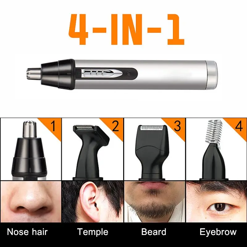 

4 in 1 Multifunction Electric Nose Hair Trimmer USB Charging Hair Trimmer Set Rechargeable Nose Ear Eyebrow Hair Shaving Kit