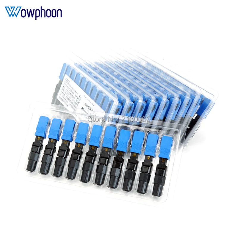 Free Shipping 300Pcs Embedded SC UPC Fiber Optic Fast Connector FTTH SM fiber optic SC quick connector SC adapter Field Assembly