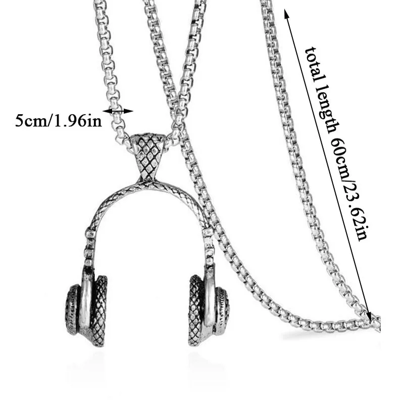 Ожерелье с длинной цепочкой для мужчин и женщин колье музыкой диджея в стиле хип