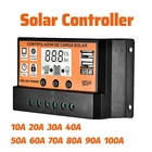 Контроллер заряда солнечной батареи 10A 20A 30A 40A 50A 100A, регулятор батареи 12 В 24 В, солнечная панель с ЖК-дисплеем, зарядное устройство с двумя USB-портами