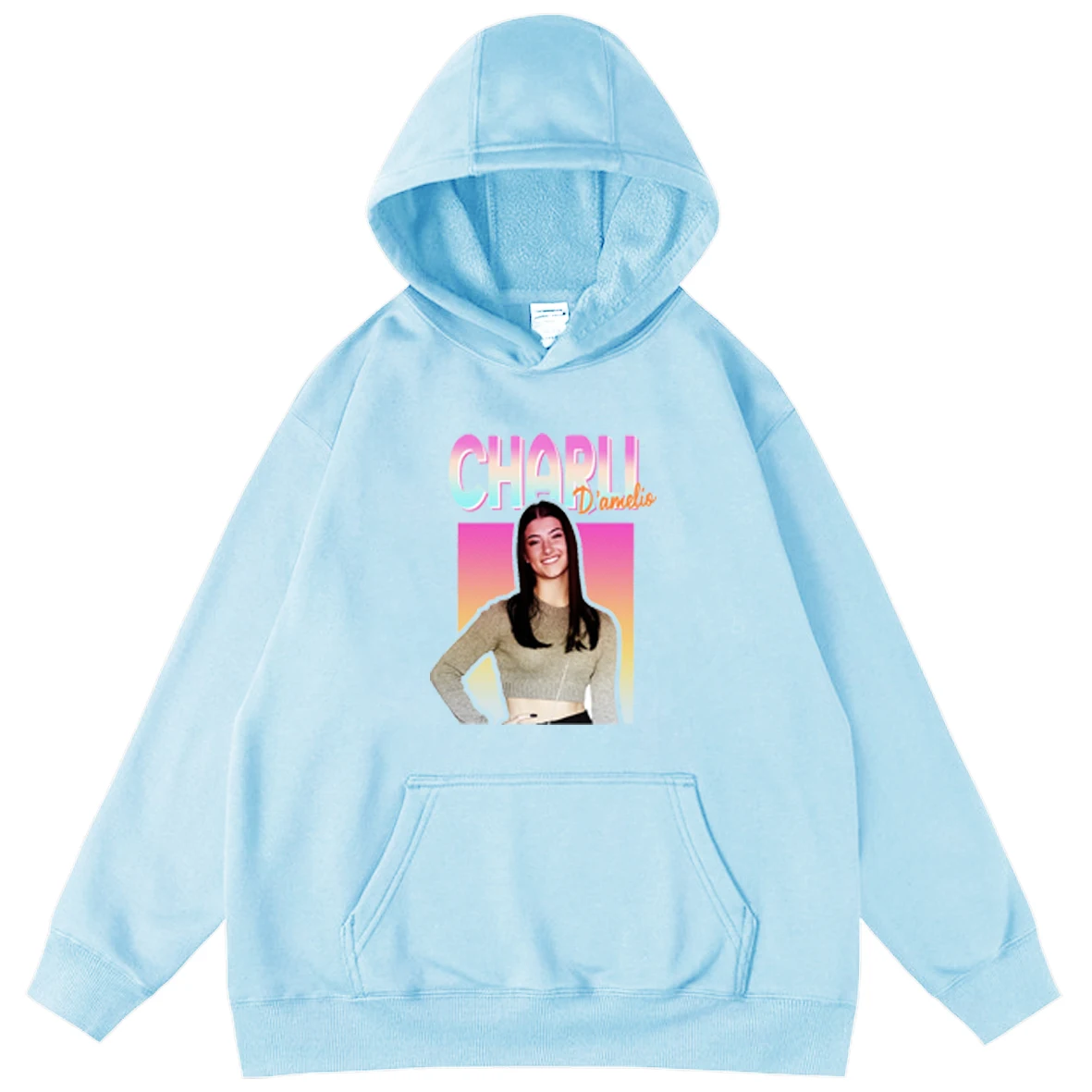 

Hoodies Men's Sweatshirts Charli Damelio Portrait Cartoon Unisex Hooded Sweatshirts Oversized Hoodie Spring Autumn Tops Pullover