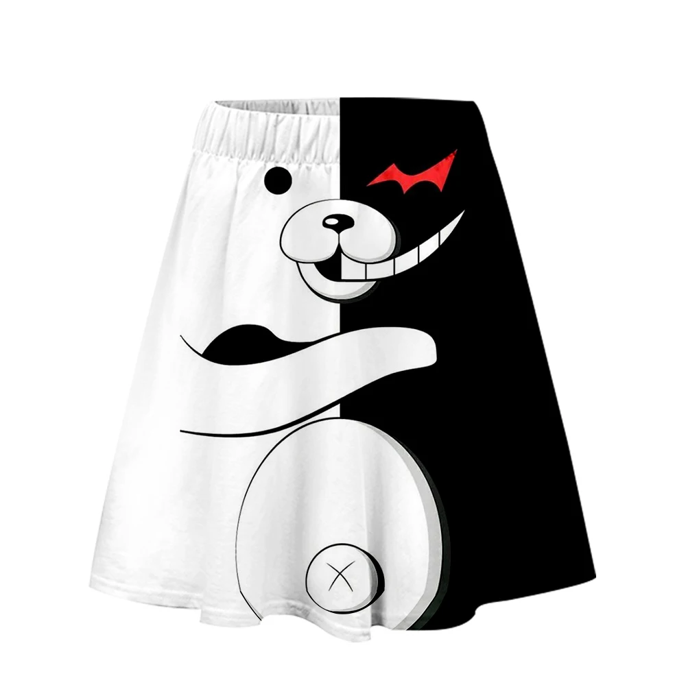 

Summer Harajuku Japan Monokuma Black White Bear 3D Skirt Cartoon High Waist Skirt Kawaii Cute Bear Popular 3D Short Skirt Women