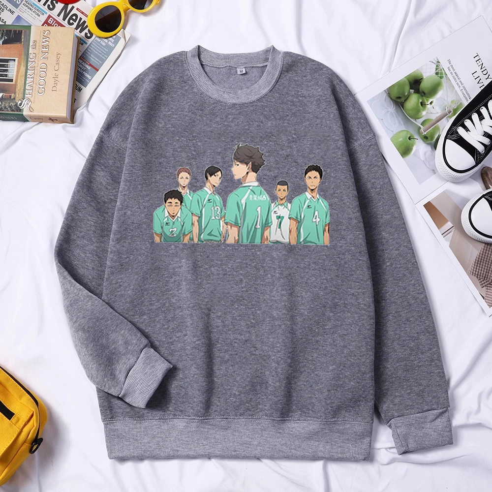 

Fly High School Japanese Anime Haikyuu Hoodies Men Hoodie Arasuno Karasuno Sweatshirts Volleyball Club Pullovers Tops Streetwear