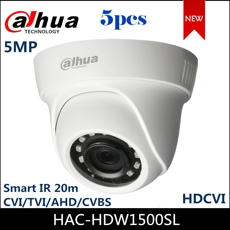 Фото Dahua 5MP HDCVI камера серии Lite Plus HAC-HDW1500SL Смарт ИК 20 м 12 светодиодов водонепроницаемый