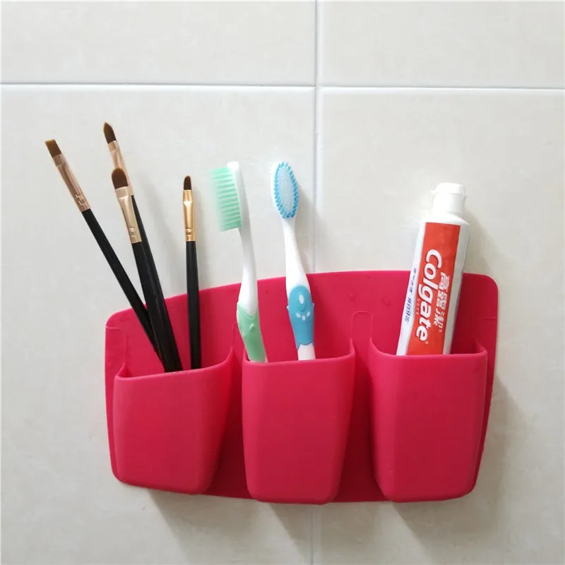 

3 Lattices Cosmetic Make-up Brush Storage Box Suction Cup Test Organizador Multifunctional Cosmetic Holder
