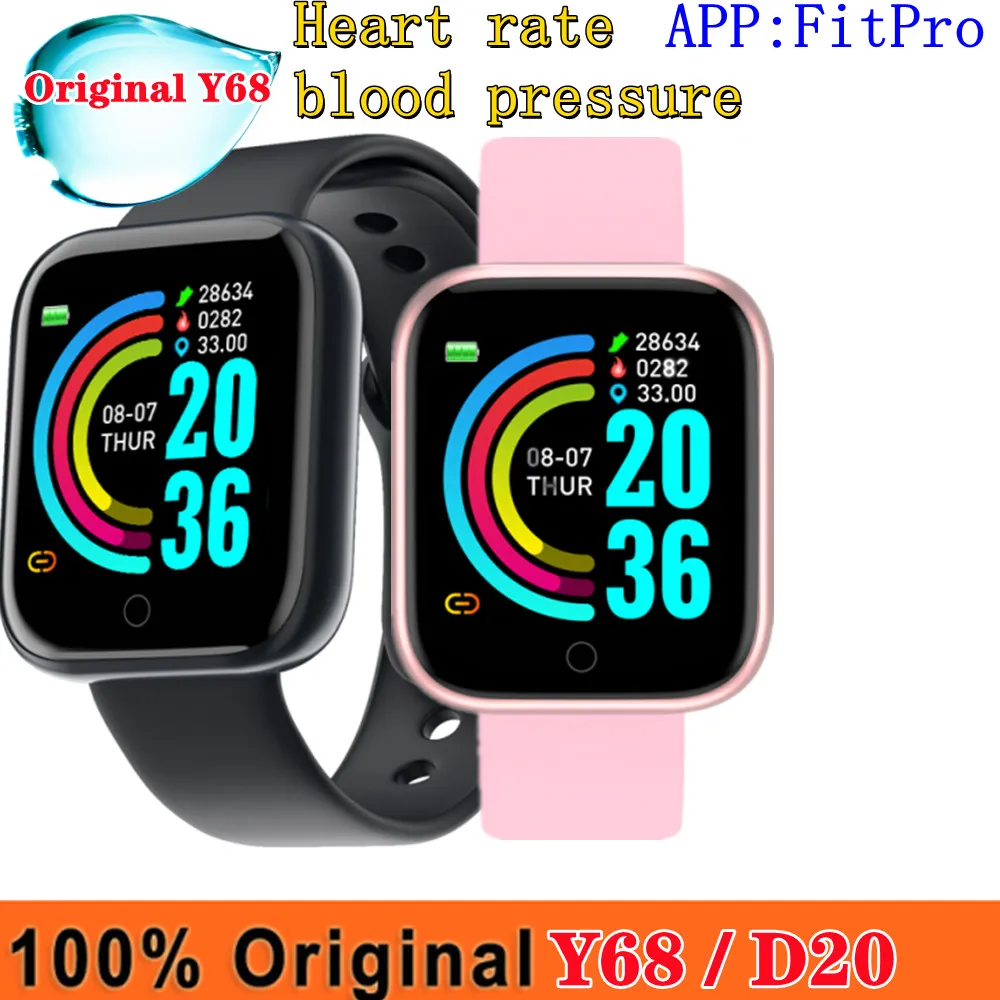 

8PCS Y68 D20 Smart Watch Waterproof Bluetooth Blood Pressure Fitness Tracker Heart Rate Monitor Smartwatch For All smartphone