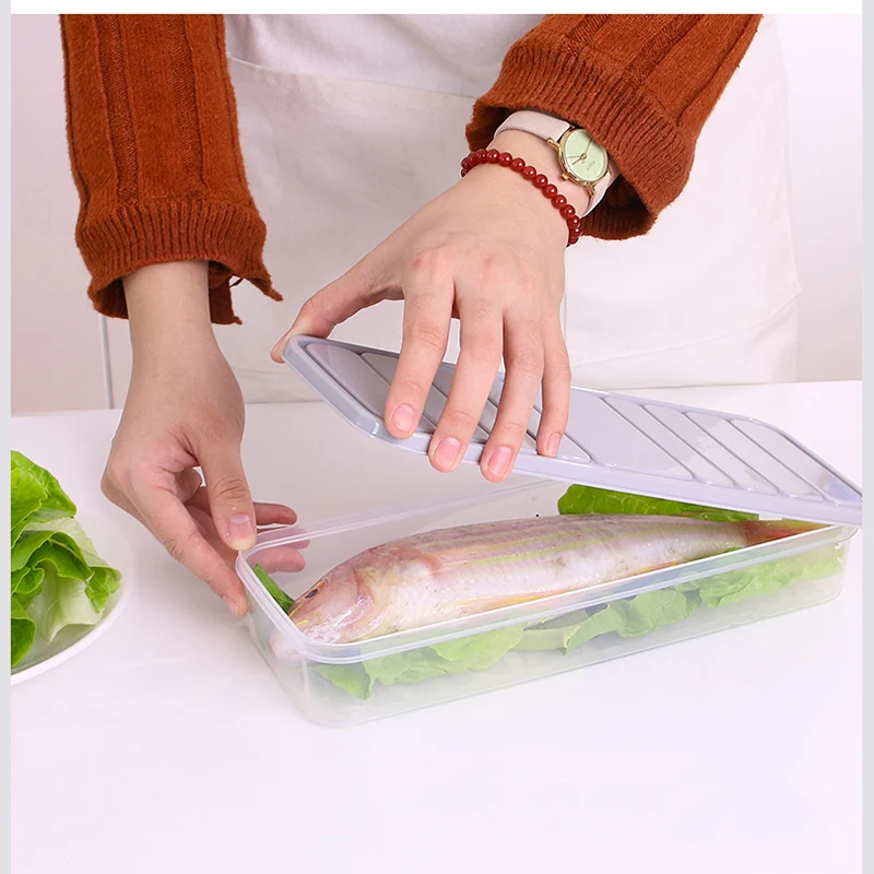 Ящик для хранения кухонного холодильника с крышкой герметичный хрустящий