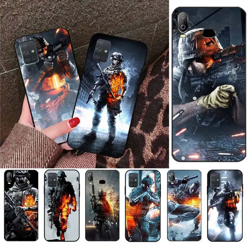 

HPCHCJHM shooting game BATTLEFIELD DIY Painted Bling Phone Case For Samsung A10 A20 A30 A40 A50 A70 A80 A71 A51 A6 A8 2018