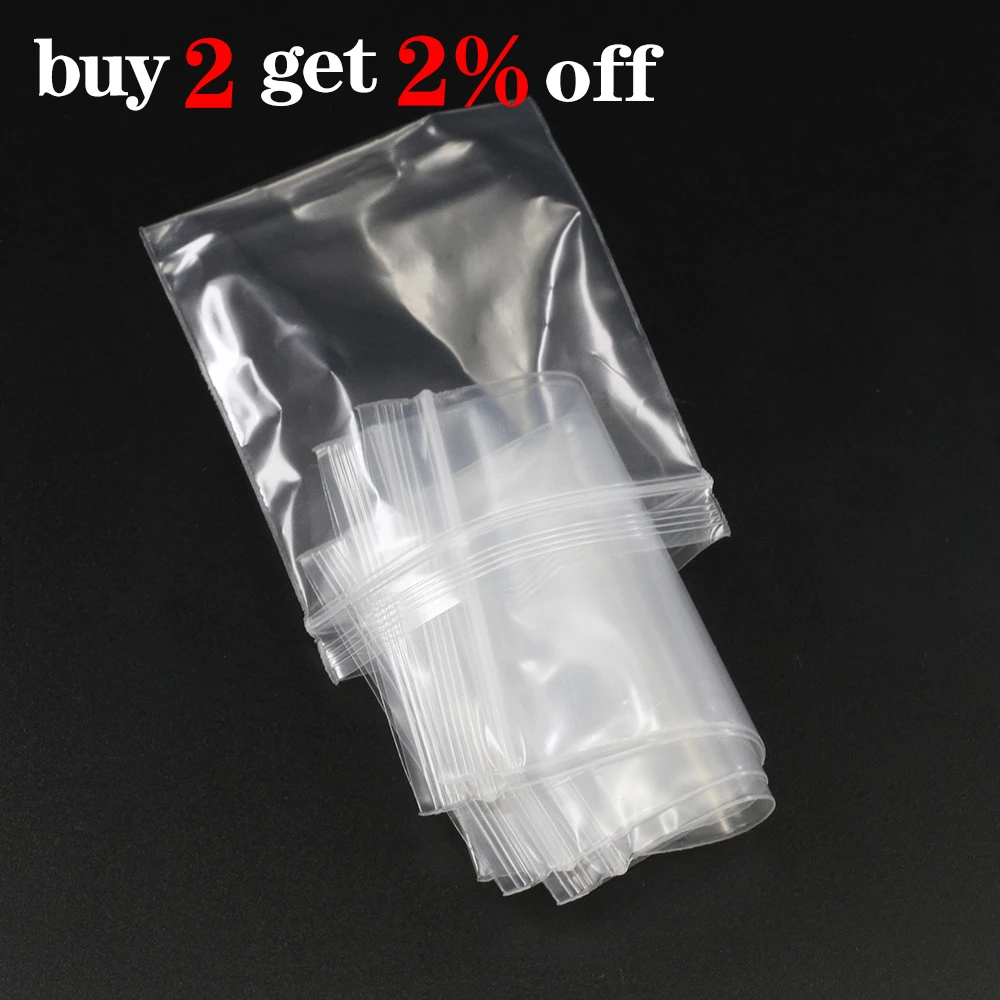 1 pack 4*6/5*7/6*8/7*10cm Bulk Thick Jewelry Packaging Zip Zipped Lock Reclosable Plastic Poly Clear Bags For DIY Stockpile