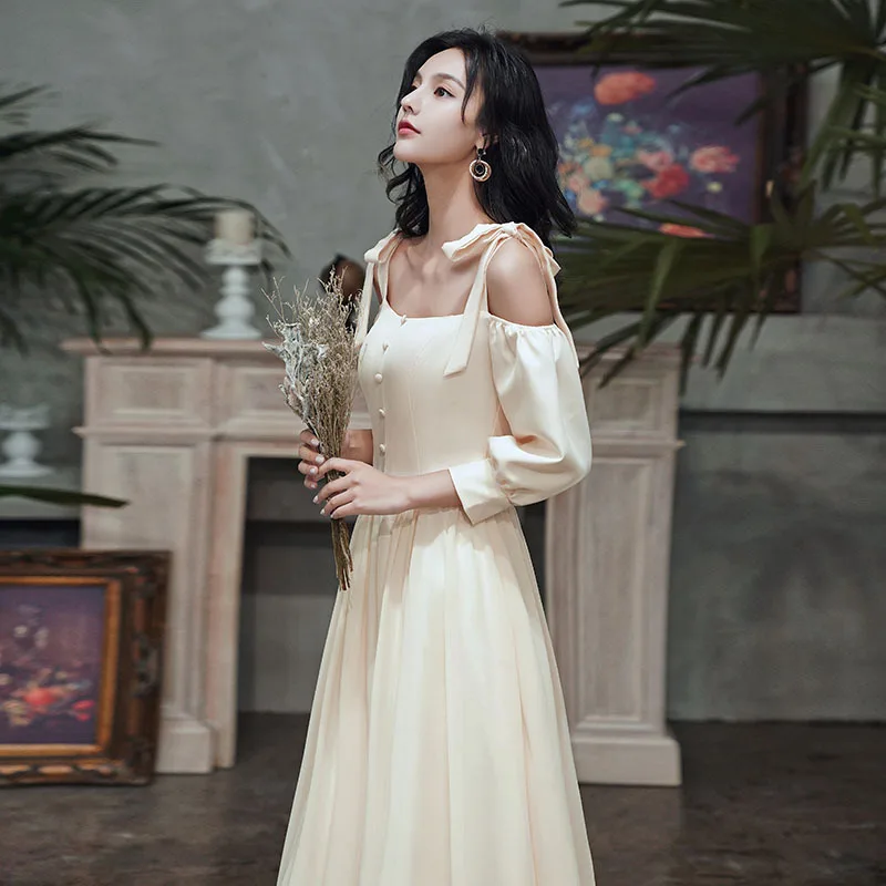 Одежда для подружки невесты цвета шампанского Повседневная одежда Платье феи с