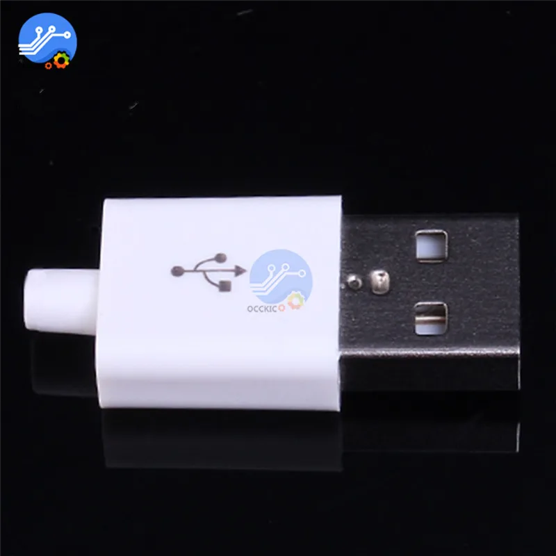 10 шт. комплект штекерных USB разъемов 5P 5pin 2 0 тип A DIY компоненты белый с пластиковой